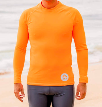  Camiseta térmica naranja de manga larga para hombre
